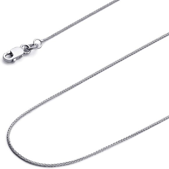 14k REAL Yellow/White/Rose Gold Solid 1.5mm, 1.2mm, 1mm Braided Wheat Chain Neck - Picture 1 of 7